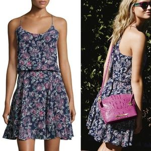 Joie Nanon silk blue and pink floral print dress